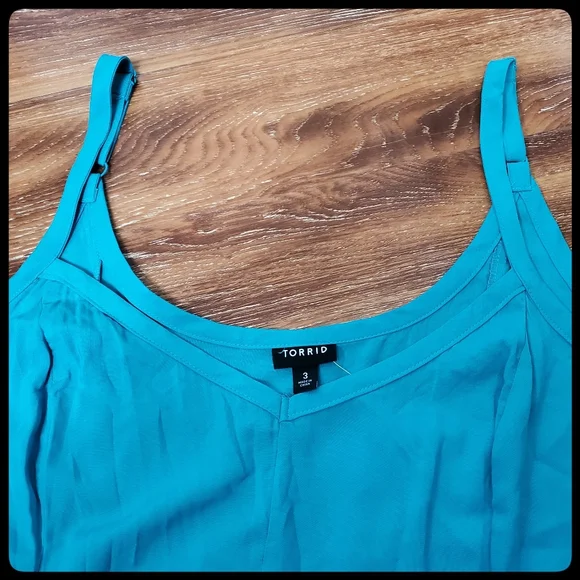 TORRID☆Teal Trapeze Maxi Dress - Picture 3 of 6